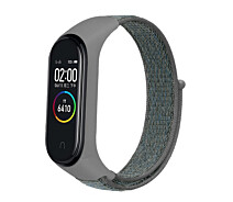 Купить - аксессуар к смарт-чсасам  Ремешок для mi band 5 ми бенд 6 нейлоновый серо-голубой