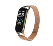 Купить - аксессуар к смарт-чсасам  Ремешок для mi band 4 ми бенд 4 металлический миланская петля розовое золото