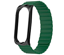 Купить - аксессуар к смарт-чсасам  Ремешок Deexe Soft Chain для Xiaomi Mi Band 5/6 - Army Green