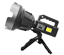 Купить - фонарик  Фонарь переносной TD-888-5W+COB ЗУ microUSB встроенный аккумулятор | power bank тренога черный