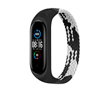 Купить - аксессуар к смарт-чсасам  Ремешок Elastic Nylon Style BeCover для Xiaomi Mi Smart Band 5/Mi Smart Band 6 (Size M) Black-White (706147)