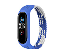 Купить - аксессуар к смарт-чсасам  Ремешок Elastic Nylon Style BeCover для Xiaomi Mi Smart Band 5/Mi Smart Band 6 (Size L) Blue-White (706162)