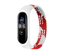 Купить - аксессуар к смарт-чсасам  Ремешок Elastic Nylon Style BeCover для Xiaomi Mi Smart Band 5/Mi Smart Band 6 (Size S) Red-White (706137)