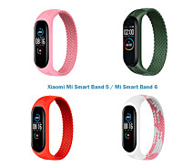 Купить - аксессуар к смарт-чсасам  Набор ремешков 4 цвета Elastic Nylon Style BeCover для Xiaomi Mi Smart Band 5/Mi Smart Band 6 (Size S) Girl (706496)