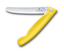 Купить - кухонный нож  Кухонный складной швейцарский нож серрейтор Victorinox Vx67836.F8B SwissClassic Foldable Paring 240 мм желтый