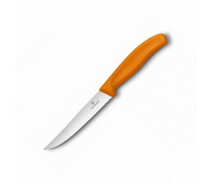 Купить - кухонный нож  Нож кухонный серрейтор Victorinox Vx67936.12L9 SwissClassic SteakΠzza 235 мм оранжевый