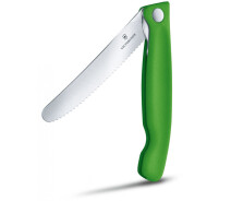 Купить - кухонный нож  Кухонный складной швейцарский нож серрейтор Victorinox Vx67836.F4B SwissClassic Foldable Paring 240 мм зеленый