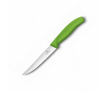 Купить - кухонный нож  Нож кухонный серрейтор Victorinox Vx67936.12L4 SwissClassic SteakΠzza 235 мм зеленый
