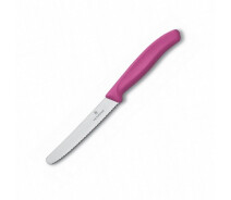Купить - кухонный нож  Нож кухонный серрейтор Victorinox Vx67836.L115 SwissClassic Tomato&Table 220 мм розовый