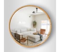 Купить - зеркало  Зеркало круглое деревянное LUXURY WOOD Perfection Natural Light Ясень