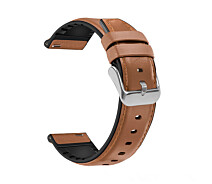 Купить - аксессуар к смарт-чсасам  Ремешок 20мм для Samsung Galaxy Watch Active 2 кожаный коричневый серебряная застежка