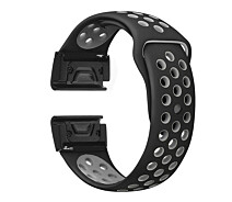 Купить - аксессуар к смарт-чсасам  Ремешок 22мм для Garmin Fenix 7 / 6 / 6 Pro / 5 / 5 Plus / Forerunner 935 / 945 перфорированный черно-серый