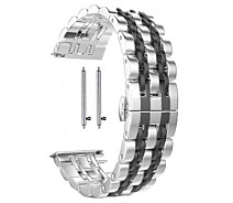 Купить - аксессуар к смарт-чсасам  Браслет 22мм для Amazfit Stratos металлический 7 звеньев серебряно-черный