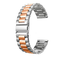 Купить - аксессуар к смарт-чсасам  Браслет 22мм для Amazfit GTR 47mm / GTR 2 / GTR 2e / GTR 3 / GTR 3 Pro металлический серебряный с розовым золотом