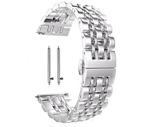Купить - аксессуар к смарт-чсасам  Браслет 22мм для Amazfit GTR 47mm / GTR 2 / GTR 2e / GTR 3 / GTR 3 Pro металлический 7 звеньев серебряный