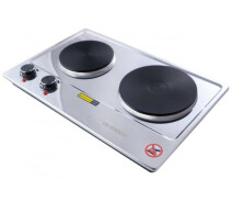 Купить - настольную плиту  Электроплита настольная на 2 конфорки Crownberg CB-3749 1500+1000W Silver
