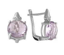 Купить - серебряную серьгу  Серьги из серебра с аметистами и куб. циркониями (1737853)