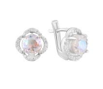 Купить - серебряную серьгу  Серьги из серебра с топазами и куб. циркониями (1771930)