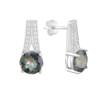 Купить - серебряную серьгу  Серьги из серебра с топазами и куб. циркониями (1770435)
