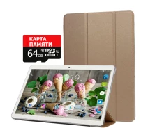 Купить - планшет  Планшет Hoozo MT232 Gold + Чехол-книжка + Карта памяти 64GB