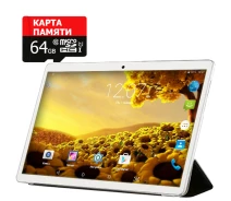 Купить - планшет  Планшет Hoozo MT232 Silver + Чехол-книжка + Карта памяти 64GB