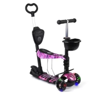 Купить - самоката  Детский трехколесный самокат Best Scooter 71905 5 в 1 с сиденьем и родительской ручкой, с рисунком, Сиреневый космос
