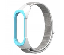 Купить - аксессуар к смарт-чсасам  Ремешок Colored Nylon Strap для Xiaomi Mi Band 3 / 4 / 5 / 6  Grey Blue
