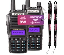 Купить - радиостанцию  Рация Baofeng UV-82, UHF/VHF, комплект 2 шт., 8 Вт, 2000 мАч + Ремешок на шею