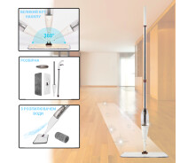 Купить - швабру  Швабра с распылителем моющего средства Clean Mop Spray длинная ручка с разбрызгивателем воды Белая