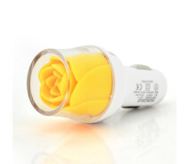 Купить - зарядное устройство для телефона и планшета  АЗУ NOKOKO Flower, 12V-USB, 5-5.5V, 2*USB, 10W, 2,1А, Yellow, Пакет Q50