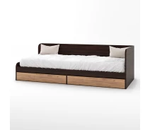 Купить - кровать  Односпальная кровать с ящиками Эверест Соната-800 венге темный + дуб крафт золотой (EVR-2107)