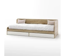 Купить - кровать  Односпальная кровать с ящиками Эверест Соната-800 дуб сонома + белый (EVR-2109)