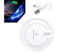 Купить - зарядное устройство для телефона и планшета  Qi передатчик прозрачный LED беспроводная зарядка телефона Fantasy, белая