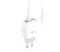 Купить - зарядное устройство для телефона и планшета  Адаптер сетевой HOCO Lightning cable C93A 3USB 3.4A white