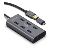 Купить - кардридер  USB-хаб Promate EZHub-7 Grey (ezhub-7.grey)