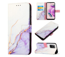 Купить - чехол для смартфона  Защитный чехол Deexe Marble Wallet для Xiaomi Redmi Note 12S - White / Purple