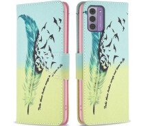 Купить - чехол для смартфона  Чехол-книжка Deexe Color Wallet для Nokia G42 - Feather and Birds