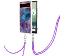 Купить - чехол для смартфона  Защитный чехол Deexe Marble Case with Strap для Google Pixel 6a - Purple
