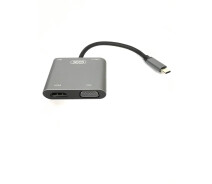 Купить - кардридер  Usb Hub XO HUB001 (Type C to HDMI+VGA)