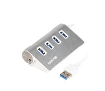 Купить - кардридер  Разветвитель-хаб 4xUSB 3.0 Type-A на 4 портов Maxxter HU3A-4P-01 металл