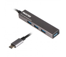 Купить - кардридер  Разветвитель-хаб 4xUSB 3.0 Type-C на 4 порта Maxxter HU3С-4P-02, металл