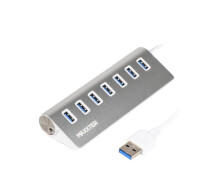 Купить - кардридер  Разветвитель-хаб 7xUSB 3.0 Type-A на 7 портов Maxxter HU3A-7P-01 металл