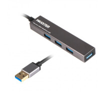 Купить - кардридер  Разветвитель-хаб 4xUSB 3.0 Type-A на 4 порта Maxxter HU3A-4P-02, металл