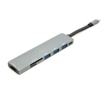 Купить - кардридер  Концентратор USB 3.1 Type-C to USB Hub, HDMI, Card Reader (SD, micro SD) PowerPlant (CA912094)