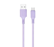 Купить - адаптер и кабель  Кабель ColorWay USB-microUSB, soft silicone, 2.4А, 1м, Purple (CW-CBUM044-PU)