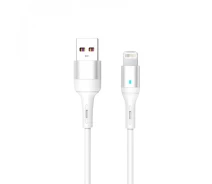 Купить - адаптер и кабель  Кабель USB-Lightning SkyDolphin S06L LED Smart Power 3A 1m White (USB-000555)