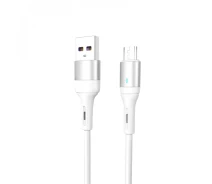 Купить - адаптер и кабель  Кабель USB-microUSB SkyDolphin S06V LED Smart Power 3A 1m White (USB-000558)