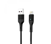 Купить - адаптер и кабель  Кабель USB-Lightning SkyDolphin S06L LED Smart Power 3A 1m Black (USB-000554)