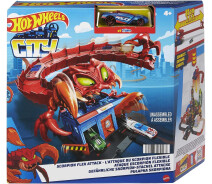 Купить - игрушечный гараж, паркинг, трек  Трек Хот Вилс Атака Скорпиона Hot Wheels Toy Car Track Set City Scorpion Flex Attack HDR32