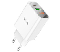 Купить - зарядное устройство для телефона и планшета  Сетевое ЗУ HOCO C100A PD20W+QC3.0 charger with digital White